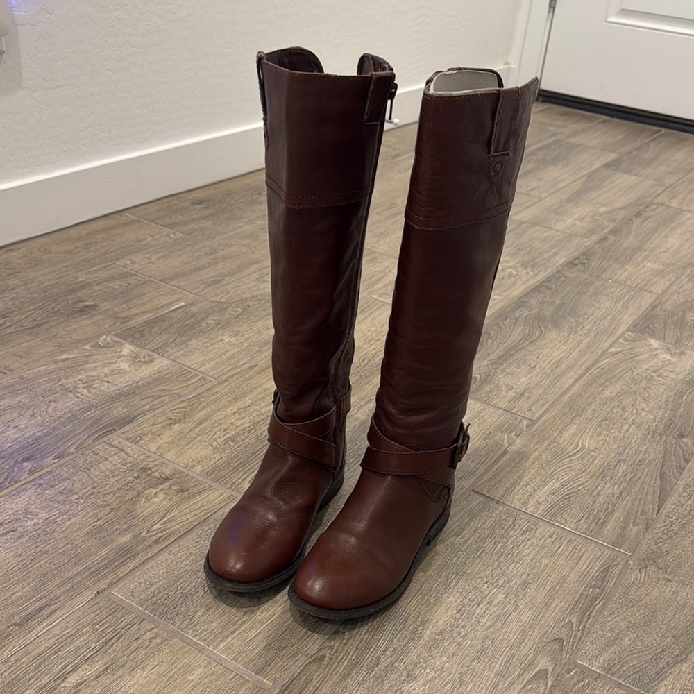 Brown Leather Knee-High Boots